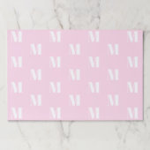 モノグラムライトピンクカスタムイニシャル紙ランチョンマット ペーパーパッド (正面)