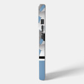 モノグラムライトブルーブラックサッカーボールパターン Case-Mate iPhoneケース (裏面 / 左)