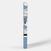 モノグラムライトブルーブラックサッカーボールパターン Case-Mate iPhoneケース (裏面 / 右)