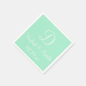 モノグラムライトミント独占的カラフル紙ナプキ スタンダードカクテルナプキン (角)