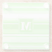 モノグラムライムグリーンストライプ ガラスコースター (裏面)