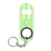 モノグラムライムグリーンストライプ キーホルダー栓抜き (正面)