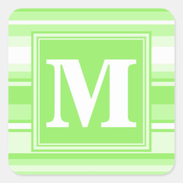 モノグラムライムグリーンストライプ スクエアシール