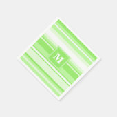 モノグラムライムグリーンストライプ スタンダードカクテルナプキン (角)