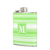 モノグラムライムグリーンストライプ フラスク (左)