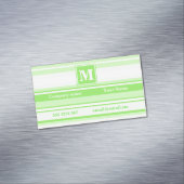 モノグラムライムグリーンストライプ マグネット名刺 (インサイチュ)