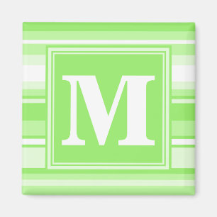 モノグラムライムグリーンストライプ マグネット