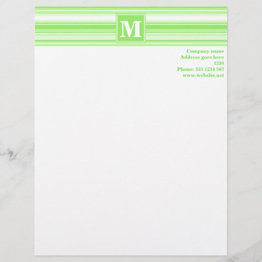 モノグラムライムグリーンストライプ レターヘッド (正面)