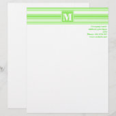 モノグラムライムグリーンストライプ レターヘッド (正面/裏面)