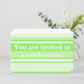 モノグラムライムグリーンストライプ 招待状 (スタンド正面)