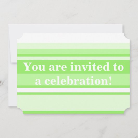 モノグラムライムグリーンストライプ 招待状 (正面)