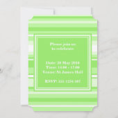 モノグラムライムグリーンストライプ 招待状 (裏面)