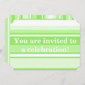 モノグラムライムグリーンストライプ 招待状 (正面/裏面)