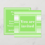 モノグラムライムグリーンストライプ 招待状 (正面/裏面)
