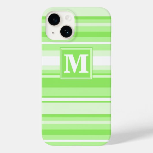モノグラムライムグリーンストライプ Case-Mate iPhoneケース (裏面)