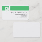 モノグラムラウンドコーナーエメラルドグリーン名刺 名刺 (正面/裏面)