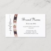 モノグラムラグジュアリーとノーブルホワイトとバラ金ゴールド 名刺 (裏面)