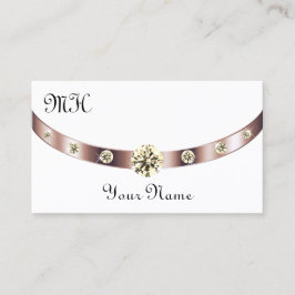 モノグラムラグジュアリーとノーブルホワイトとバラ金ゴールド 名刺