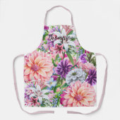 モノグラムラグジュアリーユニークジャイアントフローラかわいらし画像 エプロン (正面)