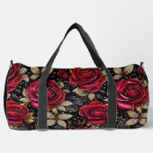 モノグラムラグジュアリーレッドローズフローラルパターン ダッフルバッグ (正面)
