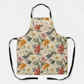 モノグラムラグジュアリーヴィンテージスタイル芸術的フローラ エプロン (正面)