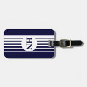 モノグラムラゲージタグ|青と白のストライプ ラゲッジタグ (正面横)
