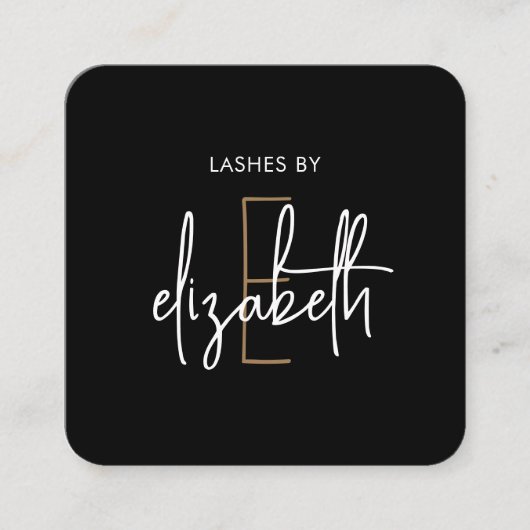 モノグラムラッシュエステティシャン美しい スクエア名刺 (正面)