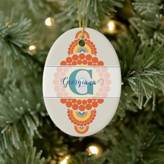 モノグラムラディアントエーゲ夏装飾曼荼羅 セラミックオーナメント (ツリー)