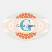 モノグラムラディアントエーゲ夏装飾曼荼羅 楕円形シール (正面)