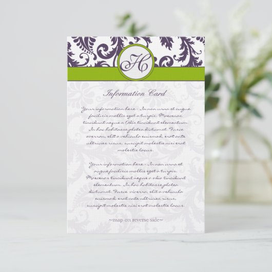 モノグラムラピスパープルダマスク情報カード エンクロージャーカード (スタンド正面)