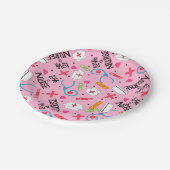 モノグラムラブアザナースウィムシーアートピンク ペーパープレート (アングル)