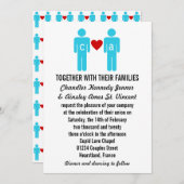 モノグラムラブカップル結婚式招待状 招待状 (正面/裏面)