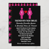 モノグラムラブカップル結婚式招待状 招待状 (正面/裏面)