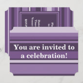 モノグラムラベンダストライプー 招待状 (正面/裏面)