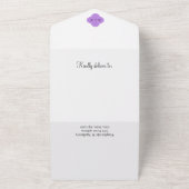 モノグラムラベンダークローバーパターンリハーサルすべて オールインワン招待状 (外側)