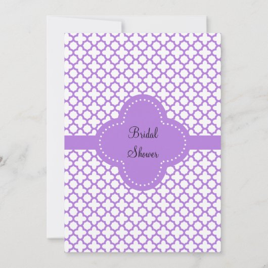 モノグラムラベンダークローバーパターン 招待状 (裏面)