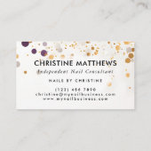 モノグラムラベンダーパープルと金ゴールドモダンシークイン 名刺 (裏面)