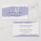モノグラムラベンダーパープルスクリプトプロフェッショナル 名刺 (正面/裏面)