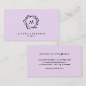 モノグラムラベンダーブラックフローラリース 名刺 (正面/裏面)