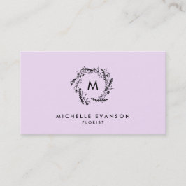 モノグラムラベンダーブラックフローラリース 名刺