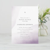 モノグラムラベンダー水カラー洗浄ブライダルシャワー 招待状 (スタンド正面)