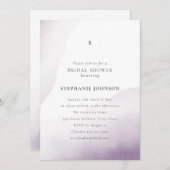 モノグラムラベンダー水カラー洗浄ブライダルシャワー 招待状 (正面/裏面)