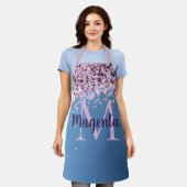 モノグラムラベンダー紙吹雪オンブルー エプロン (着用した状態)