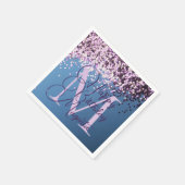 モノグラムラベンダー紙吹雪パーソナライズされた誕生日 スタンダードカクテルナプキン (角)