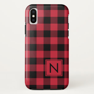 モノグラムランバージャックレッドブラックバッファロープレイド iPhone XSケース