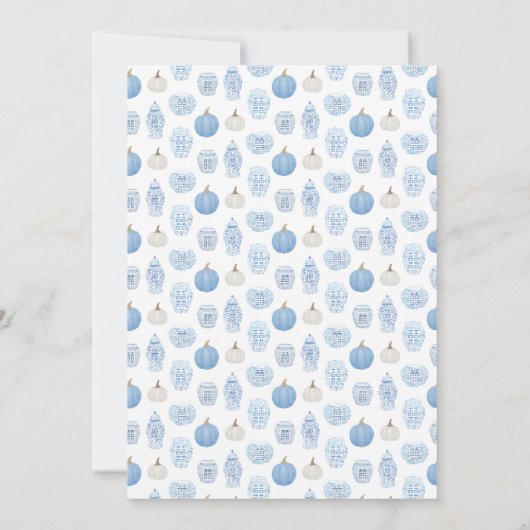 モノグラムリトルカボチャの方法で男の子の赤ちゃんシャワー 招待状 (裏面)