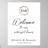 モノグラムリハーサルディナーウェルカムサインフォームボード ポスター (正面)