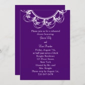 モノグラムリハーサルディナー（紫） 招待状 (正面/裏面)
