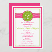 モノグラムリボンベビーシャワー招待状 招待状 (正面/裏面)
