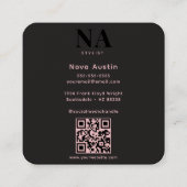 モノグラムリュックストレンディーエステティックピンクブラックQRコード スクエア名刺 (裏面)